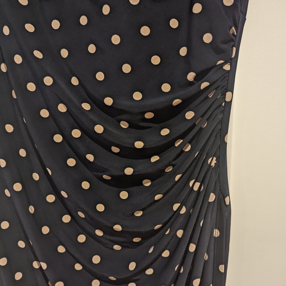 Ralph Lauren, size 12 navy and beige dress, with gathering and flutter sleeves - Picture 5 of 5